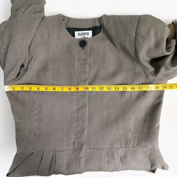 Kasper for ASL Vintage 80's Large Shoulder Pads Hidden Buttons Blazer (14) - Picture 11 of 14